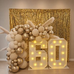 2 cijfers verlicht halve organic decoratie achterwand